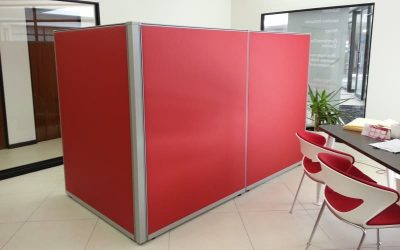 Office partitioning with fabrics for an inspirational work space